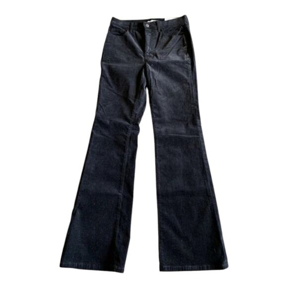 Loft Modern Bootcut Black Velvet Chic Black Flare Pants Size 10 P Petite - Picture 5 of 12